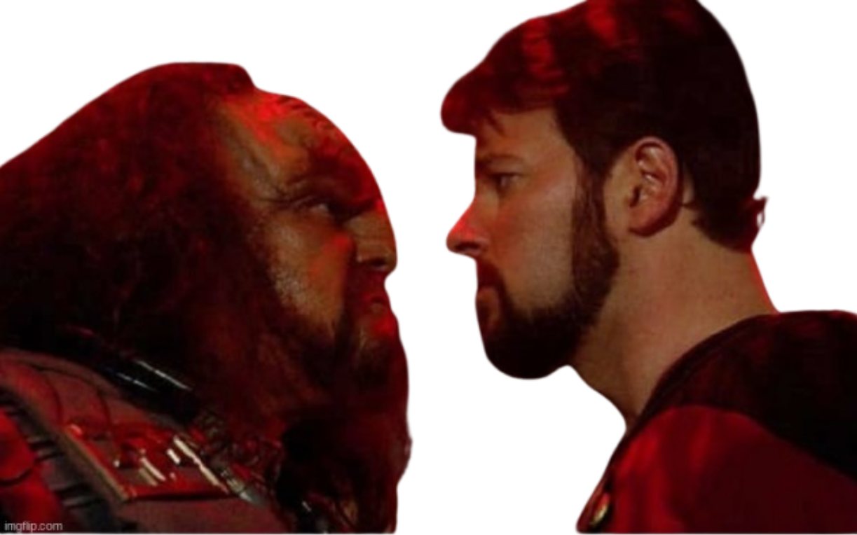 Riker Klingon Face To Face Transparent Background Blank Meme Template