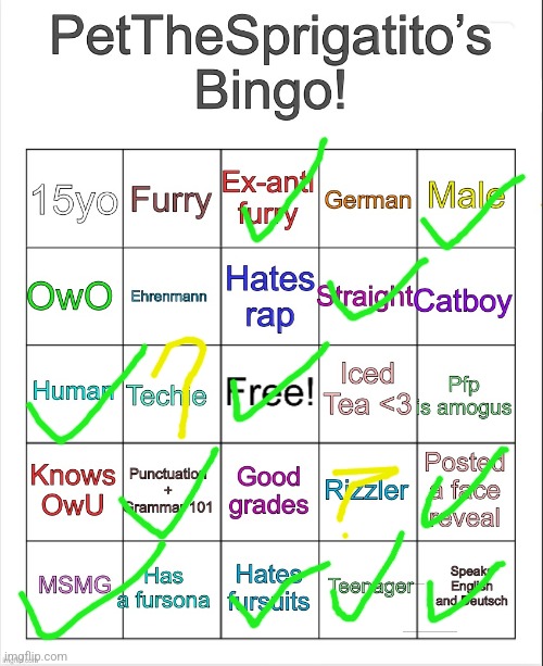 PetTheSprigatito’s bingo! | image tagged in petthesprigatito s bingo | made w/ Imgflip meme maker