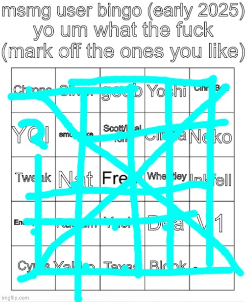 AGH JUST THAT ONE | image tagged in msmg user bingo christmas 2024 | made w/ Imgflip meme maker