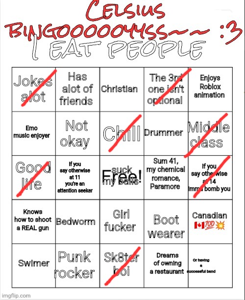 Celsius bingo | image tagged in celsius bingo | made w/ Imgflip meme maker