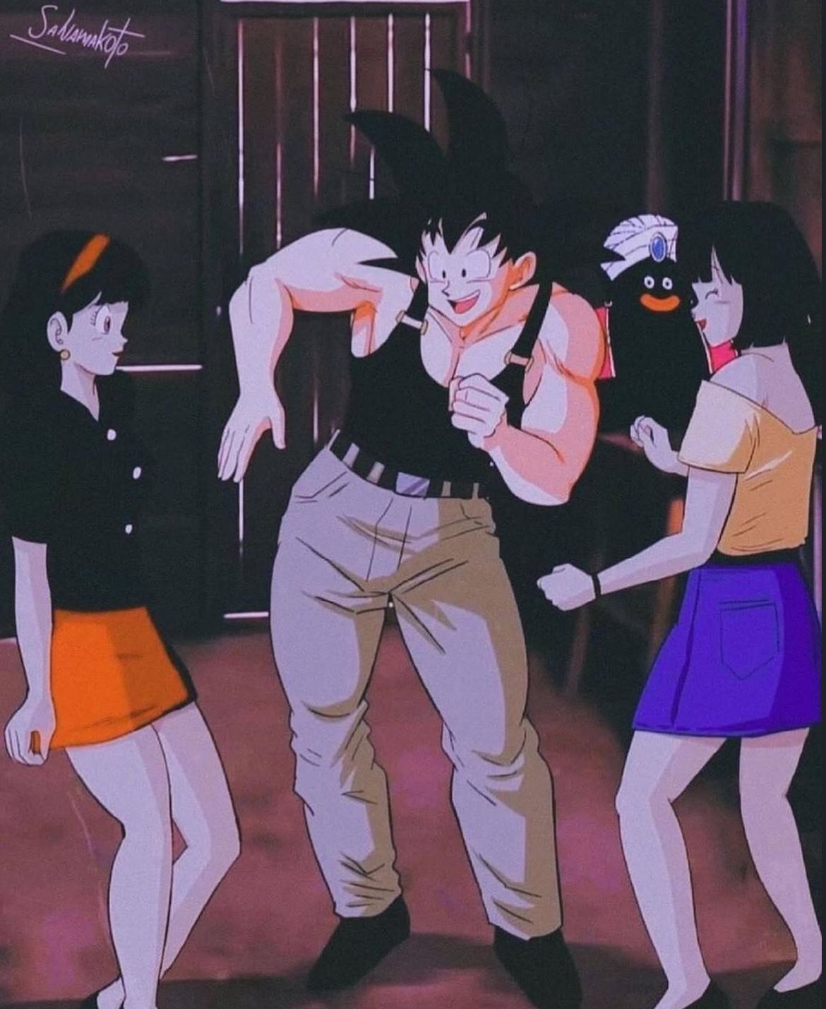 Goku dancing Blank Meme Template