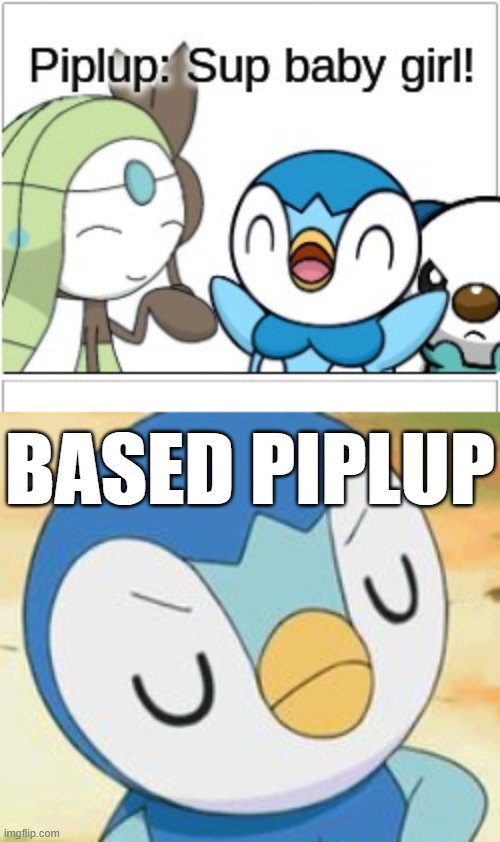 BASED PIPLUP | image tagged in sorry but piplup is my starter | made w/ Imgflip meme maker