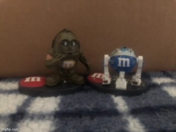 Here are two cool M&Ms figures of R2-D2 and C-3PO that I got for Christmas :) | made w/ Imgflip meme maker