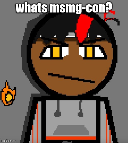 Claire themed Carl Molter | whats msmg-con? | image tagged in claire themed carl molter | made w/ Imgflip meme maker