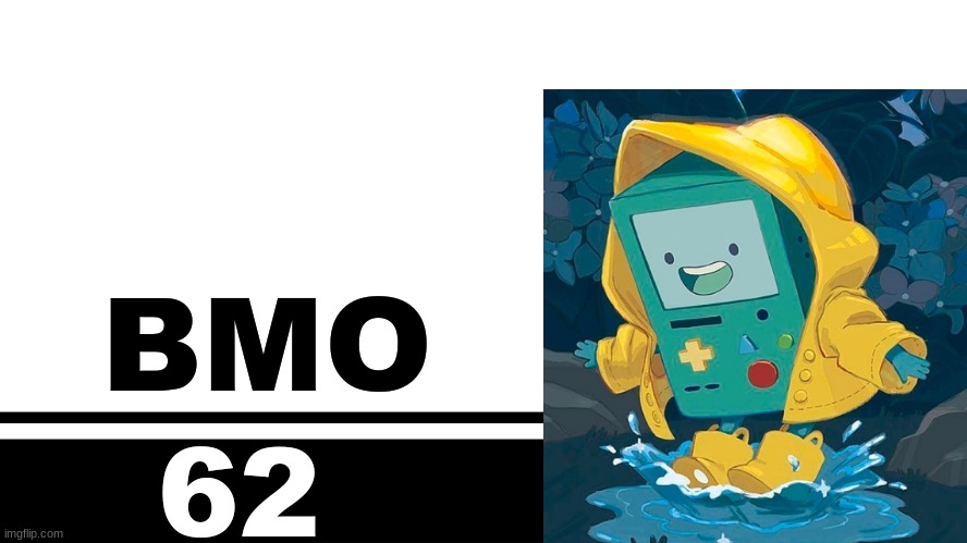 Smash Bros. Ultimate character card | BMO; 62 | image tagged in smash bros ultimate character card | made w/ Imgflip meme maker