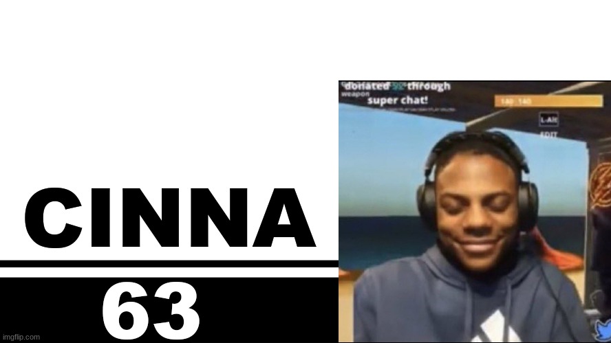 Smash Bros. Ultimate character card | CINNA; 63 | image tagged in smash bros ultimate character card | made w/ Imgflip meme maker