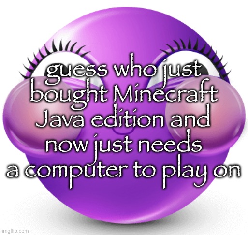 i am fucking insane | guess who just bought Minecraft Java edition and now just needs a computer to play on | image tagged in i am fucking insane | made w/ Imgflip meme maker