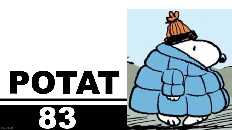 Smash Bros. Ultimate character card | POTAT; 83 | image tagged in smash bros ultimate character card | made w/ Imgflip meme maker