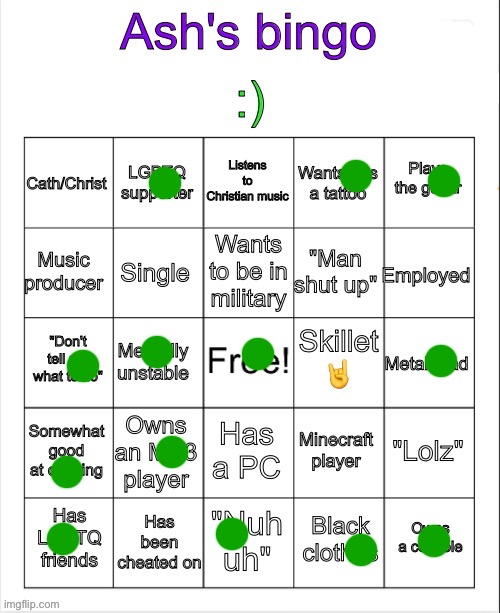 Ash's bingo | image tagged in ash's bingo | made w/ Imgflip meme maker