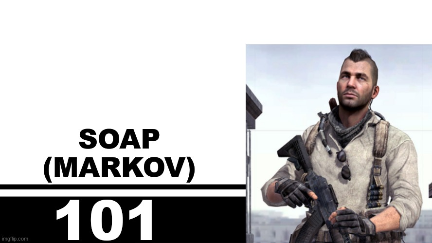 Smash Bros. Ultimate character card | SOAP
(MARKOV); 101 | image tagged in smash bros ultimate character card | made w/ Imgflip meme maker