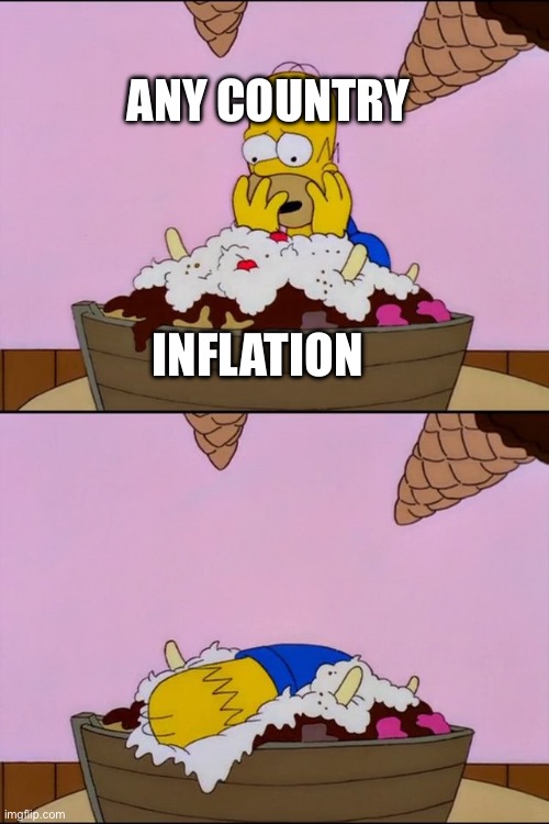 Any country can do this | ANY COUNTRY; INFLATION | image tagged in homer ice cream | made w/ Imgflip meme maker