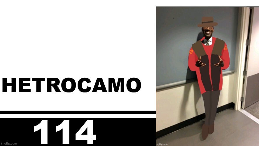 Smash Bros. Ultimate character card | HETROCAMO; 114 | image tagged in smash bros ultimate character card | made w/ Imgflip meme maker