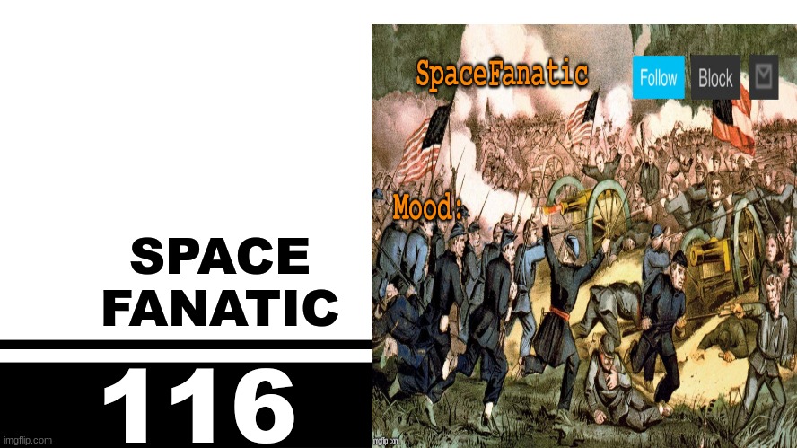 Smash Bros. Ultimate character card | SPACE
FANATIC; 116 | image tagged in smash bros ultimate character card | made w/ Imgflip meme maker