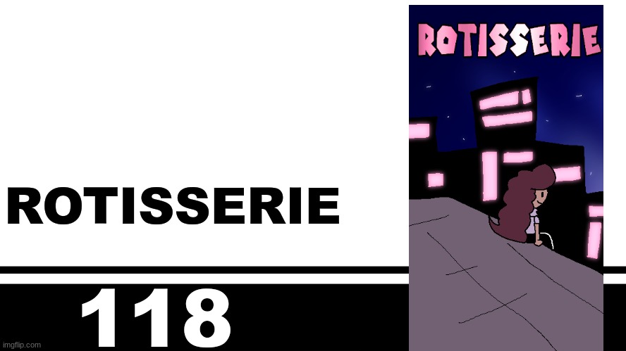 Smash Bros. Ultimate character card | ROTISSERIE; 118 | image tagged in smash bros ultimate character card | made w/ Imgflip meme maker