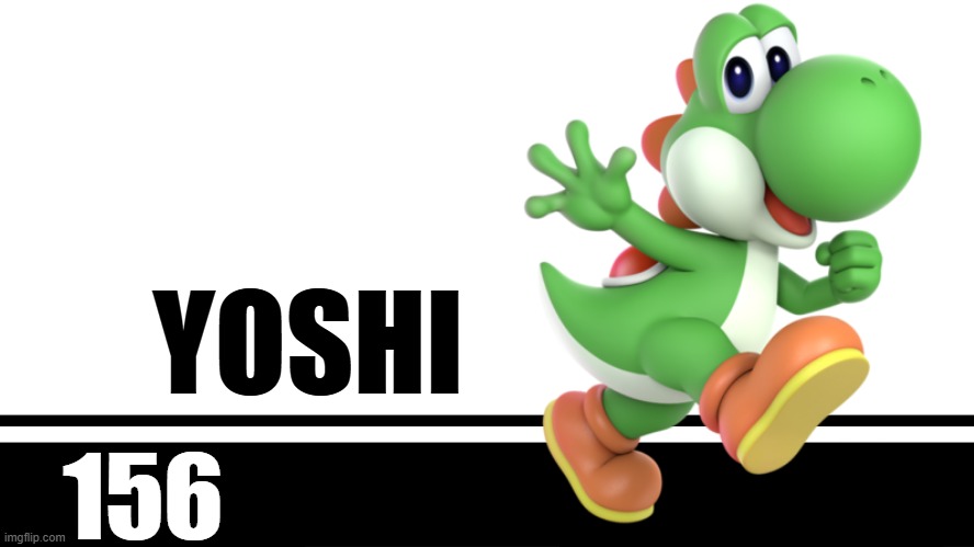 Smash Bros. Ultimate character card | YOSHI; 156 | image tagged in smash bros ultimate character card | made w/ Imgflip meme maker
