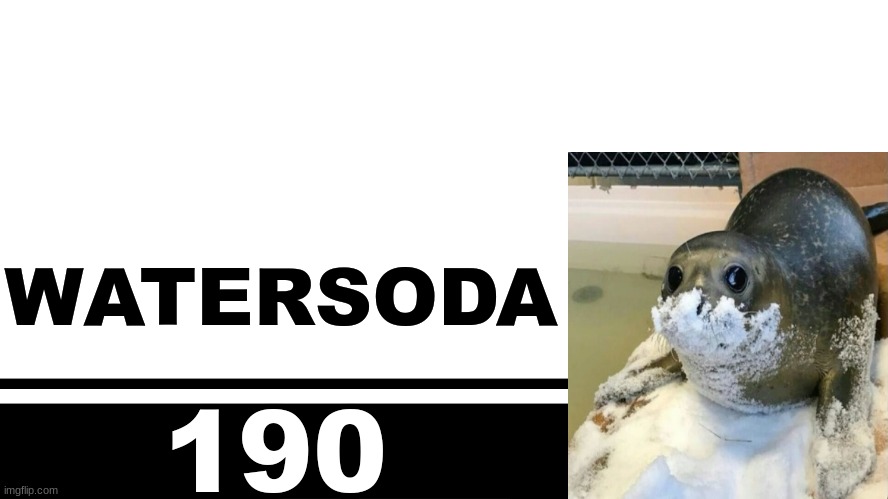 Smash Bros. Ultimate character card | WATERSODA; 190 | image tagged in smash bros ultimate character card | made w/ Imgflip meme maker