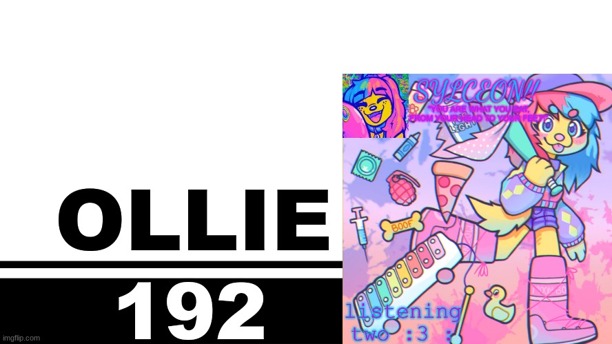 Smash Bros. Ultimate character card | OLLIE; 192 | image tagged in smash bros ultimate character card | made w/ Imgflip meme maker
