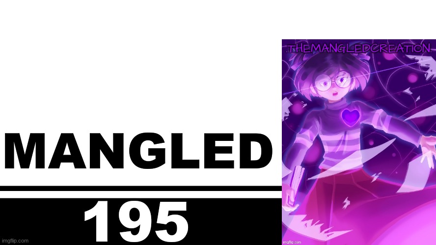 Smash Bros. Ultimate character card | MANGLED; 195 | image tagged in smash bros ultimate character card | made w/ Imgflip meme maker