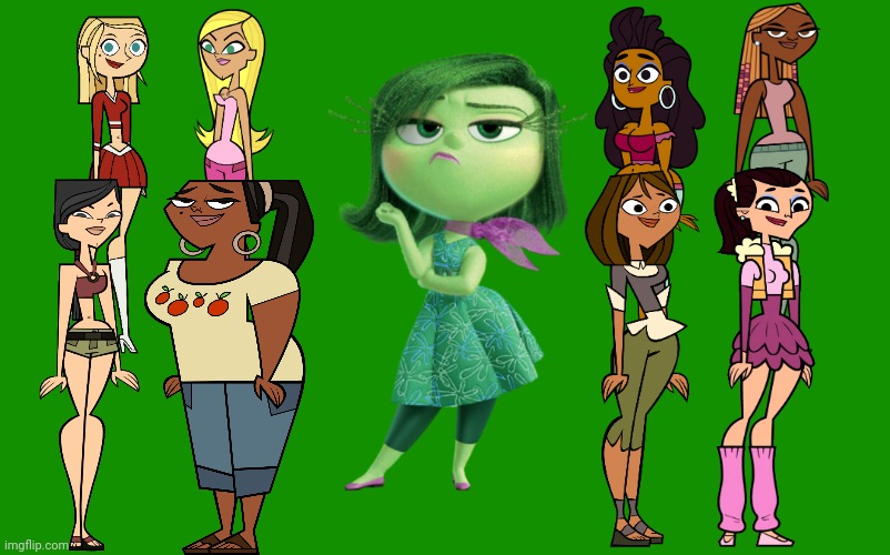 8 Girls as Disgust | image tagged in disgust,total drama,inside out | made w/ Imgflip meme maker