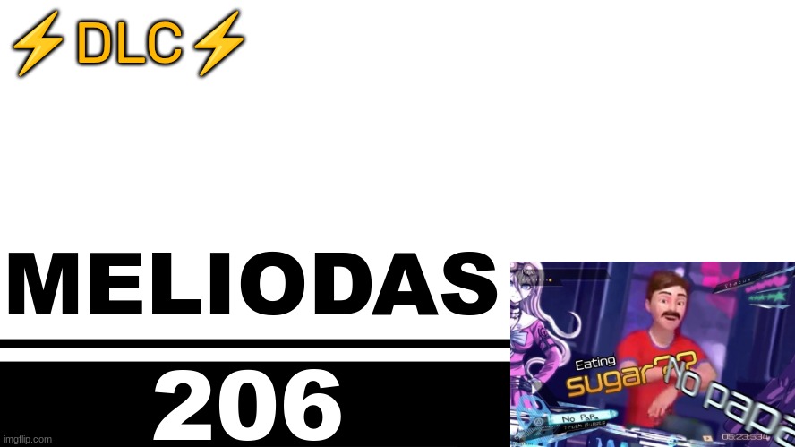 Smash Bros. Ultimate character card | ⚡DLC⚡; MELIODAS; 206 | image tagged in smash bros ultimate character card | made w/ Imgflip meme maker