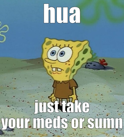 spob | hua; just take your meds or sumn | image tagged in spob | made w/ Imgflip meme maker