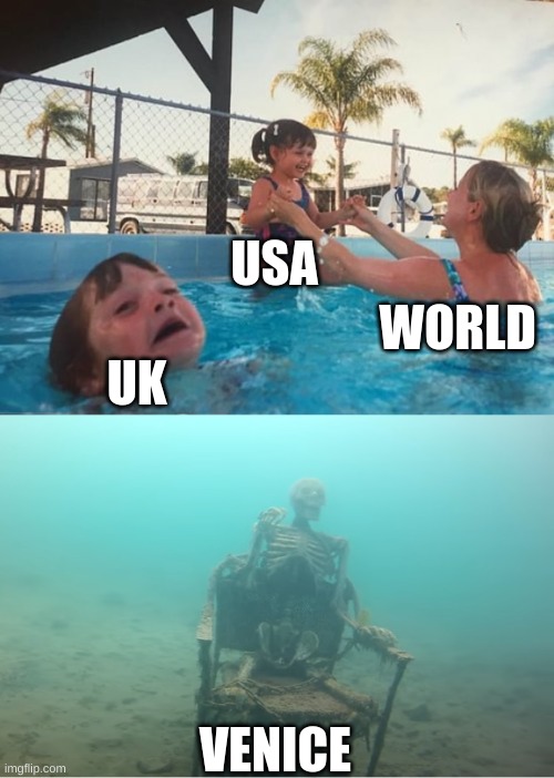 Swimming Pool Kids | UK USA WORLD VENICE | image tagged in swimming pool kids | made w/ Imgflip meme maker