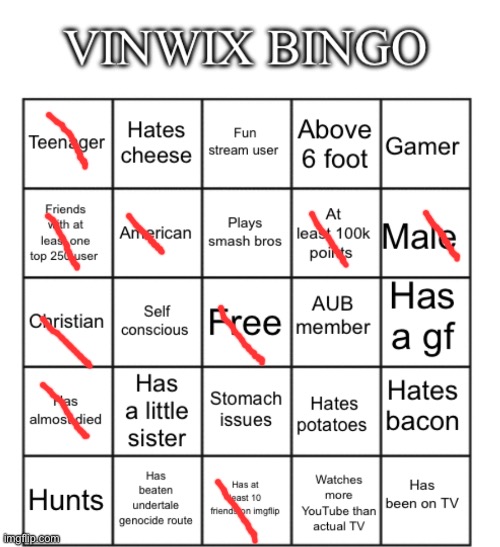 VinWix bingo | image tagged in vinwix bingo | made w/ Imgflip meme maker