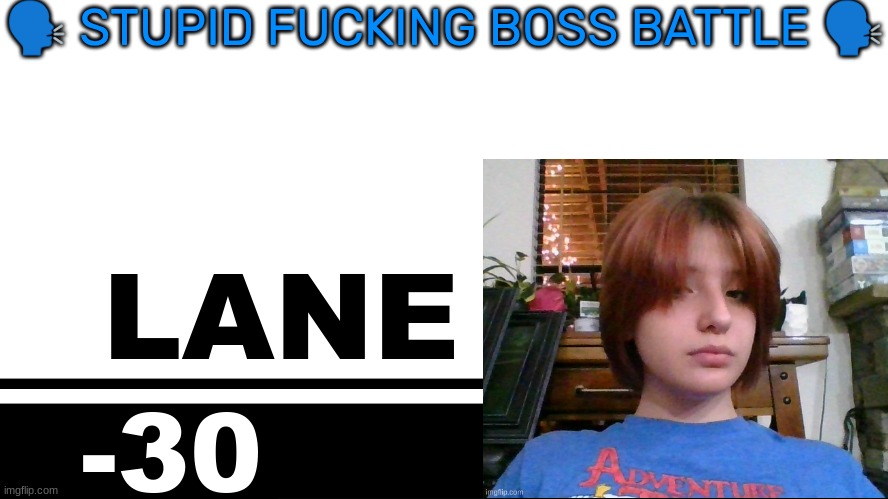 Smash Bros. Ultimate character card | 🗣 STUPID FUCKING BOSS BATTLE 🗣; LANE; -30 | image tagged in smash bros ultimate character card | made w/ Imgflip meme maker