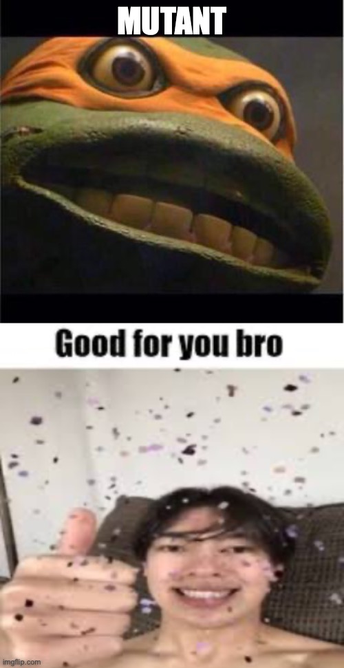 MUTANT | image tagged in teen age mutant ninja turtle,good for you bro iraqi_randomizer temp | made w/ Imgflip meme maker
