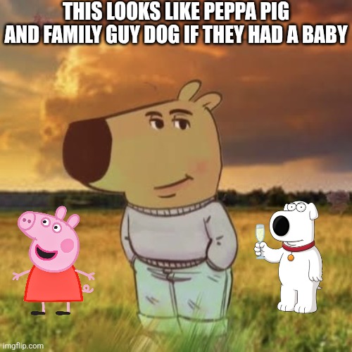 It does tho | THIS LOOKS LIKE PEPPA PIG AND FAMILY GUY DOG IF THEY HAD A BABY | image tagged in chill guy | made w/ Imgflip meme maker