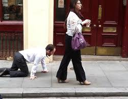 Man on leash Blank Meme Template