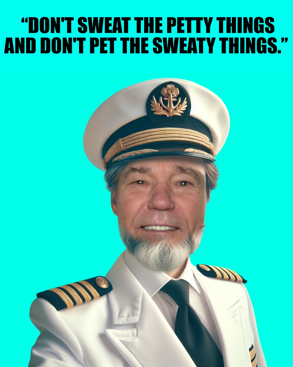 “DON'T SWEAT THE PETTY THINGS AND DON'T PET THE SWEATY THINGS.” | made w/ Imgflip meme maker