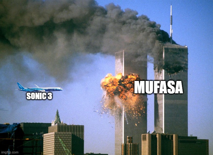 911 9/11 twin towers impact | SONIC 3 MUFASA | image tagged in 911 9/11 twin towers impact | made w/ Imgflip meme maker