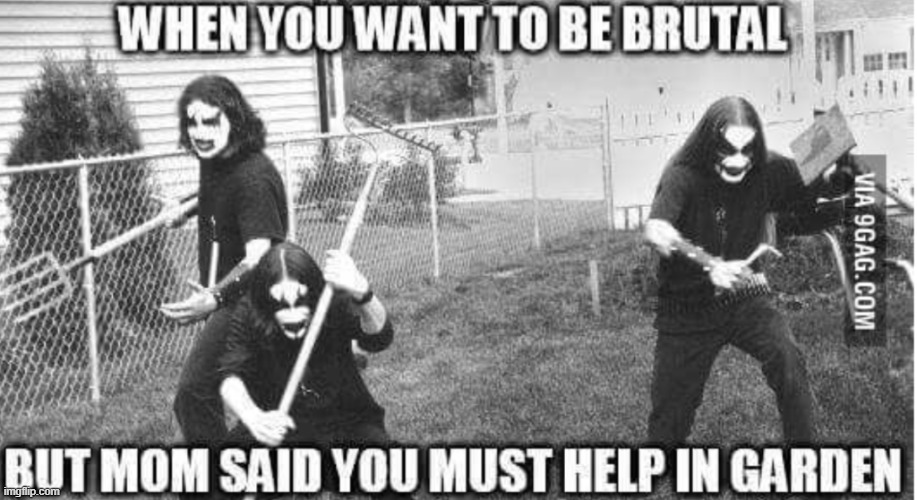 black metal gardening | image tagged in black metal | made w/ Imgflip meme maker