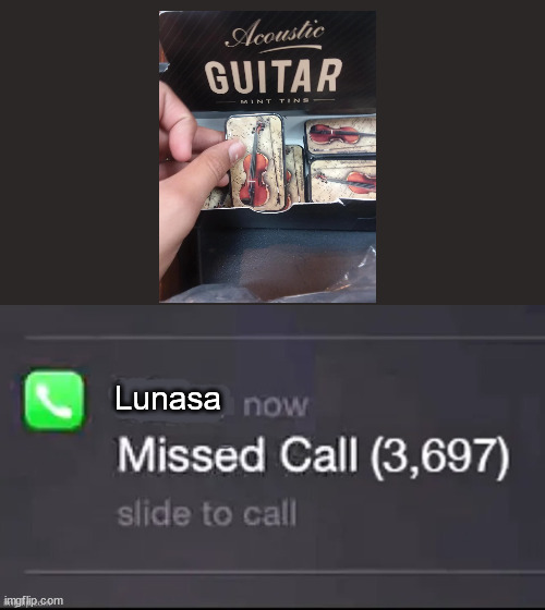 Not guitars | Lunasa | image tagged in missed call,violin,guitar,funny | made w/ Imgflip meme maker