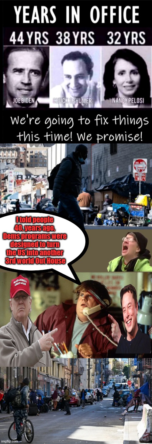 I told people 40, years ago, Dems programs were designed to turn the US into another  3rd world Out House | made w/ Imgflip meme maker