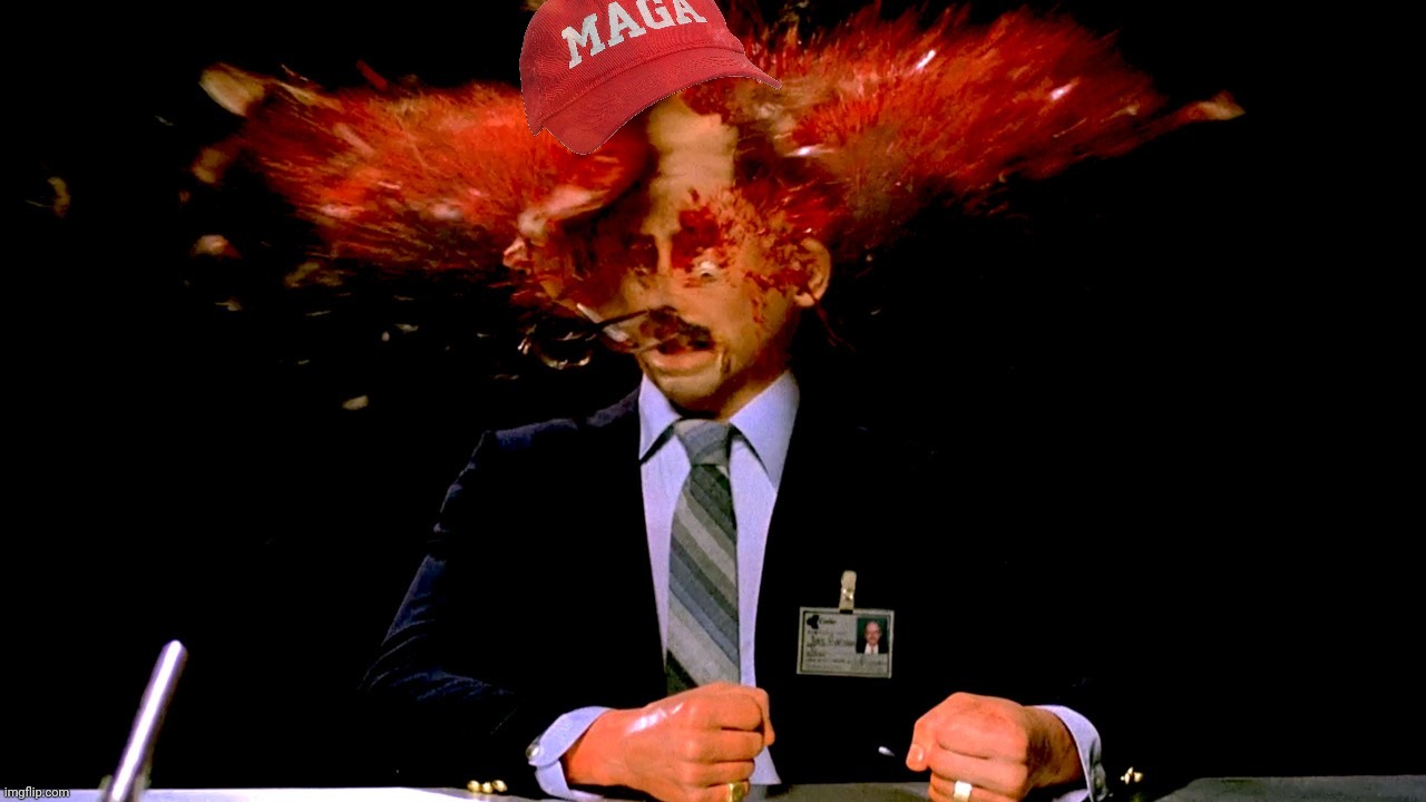 MAGAt when confronted with actual truth which is as always contrary to their silly Cult 45 fairy tales | image tagged in scanners,scanner's head exploding,magat,magat head exploding,stupid is as stupid does,magat bot | made w/ Imgflip meme maker