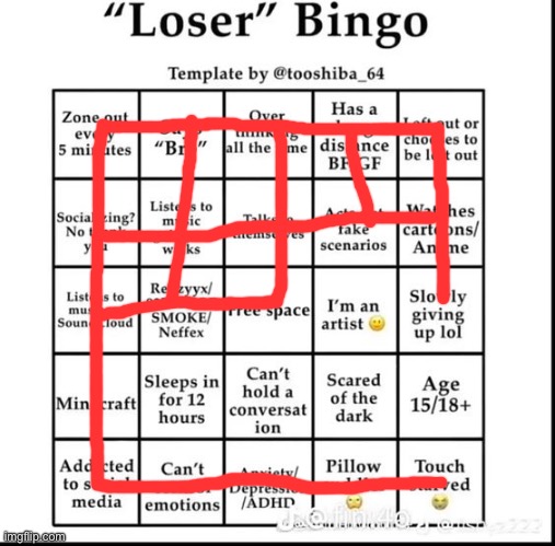 She mark my bingo till I blackout | image tagged in loser bingo | made w/ Imgflip meme maker