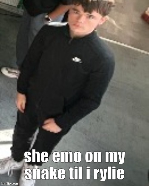 Emosnake staring | she emo on my snake til i rylie | image tagged in emosnake staring | made w/ Imgflip meme maker