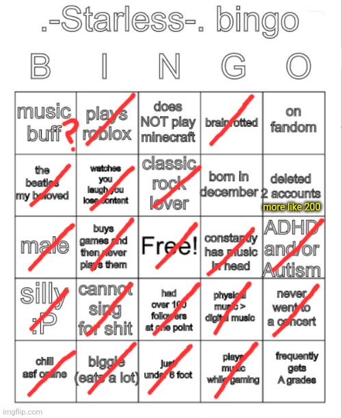 .-Starless-. bingo | more like 200 | image tagged in -starless- bingo | made w/ Imgflip meme maker