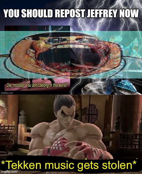 (Fishium: absolute cinema) | *Tekken music gets stolen* | made w/ Imgflip meme maker