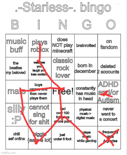 .-Starless-. bingo | image tagged in -starless- bingo | made w/ Imgflip meme maker