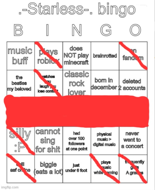 .-Starless-. bingo | image tagged in -starless- bingo | made w/ Imgflip meme maker