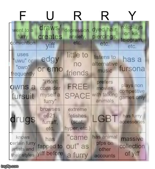 Furry Bingo V2 | image tagged in furry bingo v2 | made w/ Imgflip meme maker