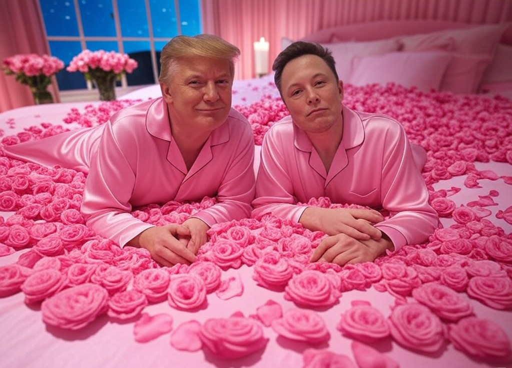 Donald Trump Elon Musk #elonald in bed together Blank Meme Template