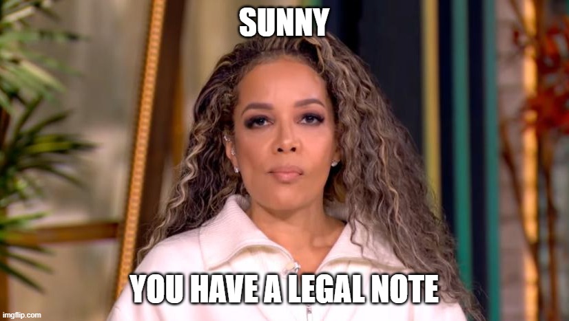 Sonny  Hustin | SUNNY; YOU HAVE A LEGAL NOTE | made w/ Imgflip meme maker