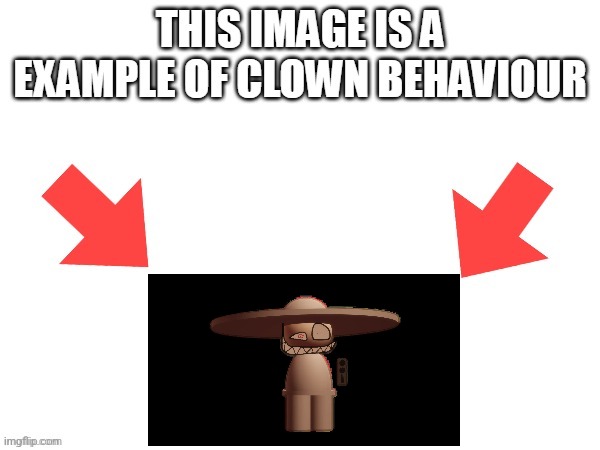 This image is a example of clown behaviour | image tagged in this image is a example of clown behaviour | made w/ Imgflip meme maker