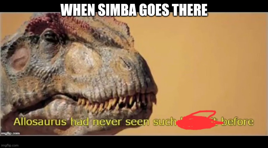 allosaurus had never seen such bullshit before | WHEN SIMBA GOES THERE | image tagged in allosaurus had never seen such bullshit before,lion king | made w/ Imgflip meme maker