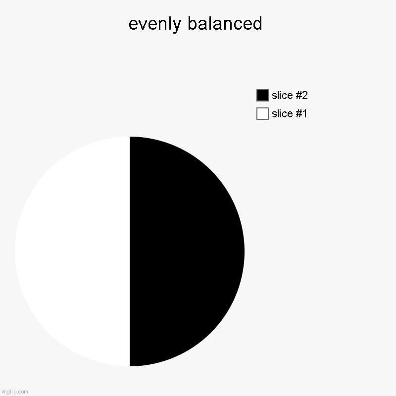 This is good for my random garbage folder | evenly balanced | | image tagged in charts,pie charts,this is something | made w/ Imgflip chart maker