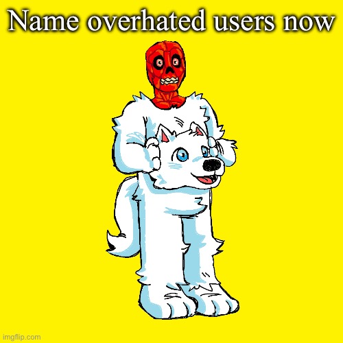 Insane person, red memes(i memechat him, he has proven his innocence), and enderparrot | Name overhated users now | image tagged in vita mimic furry | made w/ Imgflip meme maker